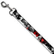 Dog Leash - Fright Night Black/White/Red
