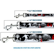 Dog Leash - Fright Night Black/White/Red