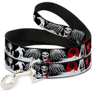 Dog Leash - Fright Night Black/White/Red