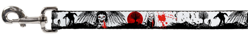 Dog Leash - Fright Night White/Black/Red