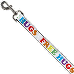 Dog Leash - FREE HUGS White/Multi Color