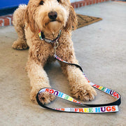 Dog Leash - FREE HUGS White/Multi Color