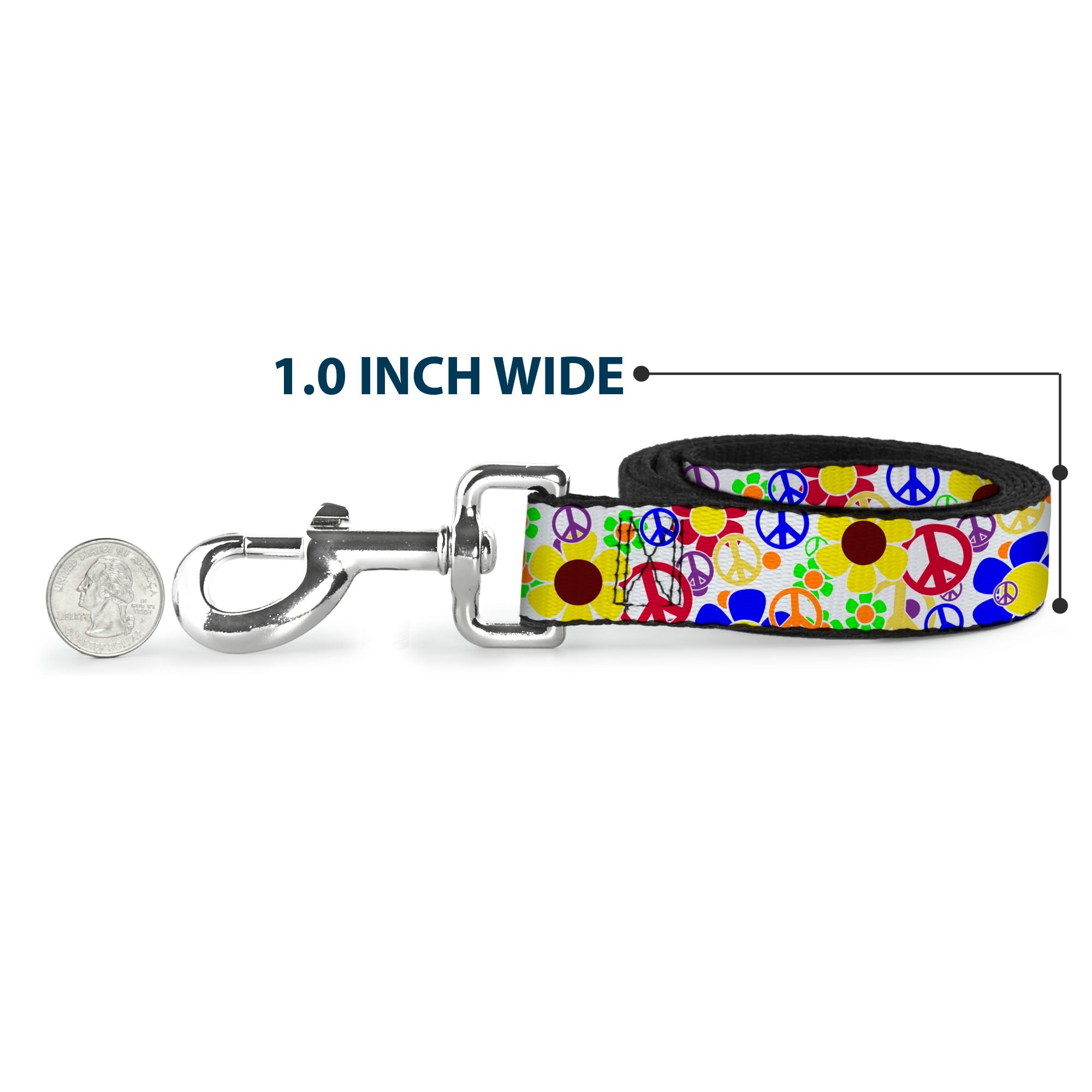 Dog Leash - Flower Peace Power
