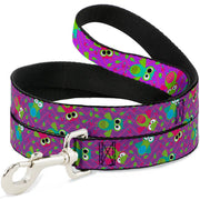 Dog Leash - Flying Owls w/Leaves Purple/Multi Color