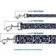 Dog Leash - Filigree Navy/Khaki