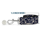 Dog Leash - Filigree Navy/Khaki