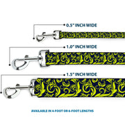 Dog Leash - Filigree Navy/Yellow