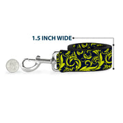Dog Leash - Filigree Navy/Yellow