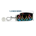 Load image into Gallery viewer, Dog Leash - Flames Black/Blue/Pink
