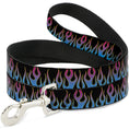 Load image into Gallery viewer, Dog Leash - Flames Black/Blue/Pink
