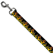 Dog Leash - Flames Black/Yellow/Orange