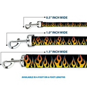 Dog Leash - Flames Black/Yellow/Orange