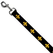 Dog Leash - Fleur-de-Lis Black/Yellow