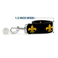 Load image into Gallery viewer, Dog Leash - Fleur-de-Lis Black/Yellow
