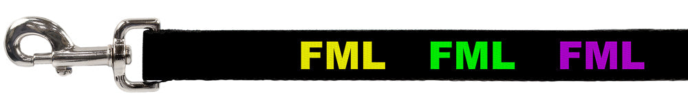 Buckle-Down Dog Leash - FML Black/Yellow/Green/Purple