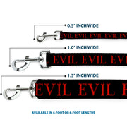 Dog Leash - Flaming EVIL Black/Red