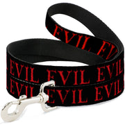 Dog Leash - Flaming EVIL Black/Red