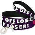 Load image into Gallery viewer, Buckle-Down Dog Leash - F!#$ OFF LOSER! Purple/Fuchsia/Yellow/Turquoise
