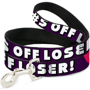 Buckle-Down Dog Leash - F!#$ OFF LOSER! Purple/Fuchsia/Yellow/Turquoise