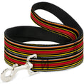 Load image into Gallery viewer, Dog Leash - Fine Stripes Black/Yellows/Orange/Red/White
