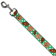 Dog Leash - Fried Chicken & Waffles Plaid White/Green