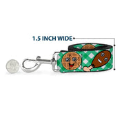 Dog Leash - Fried Chicken & Waffles Plaid White/Green