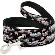 Dog Leash - Flying Pigs Black/White/Pink