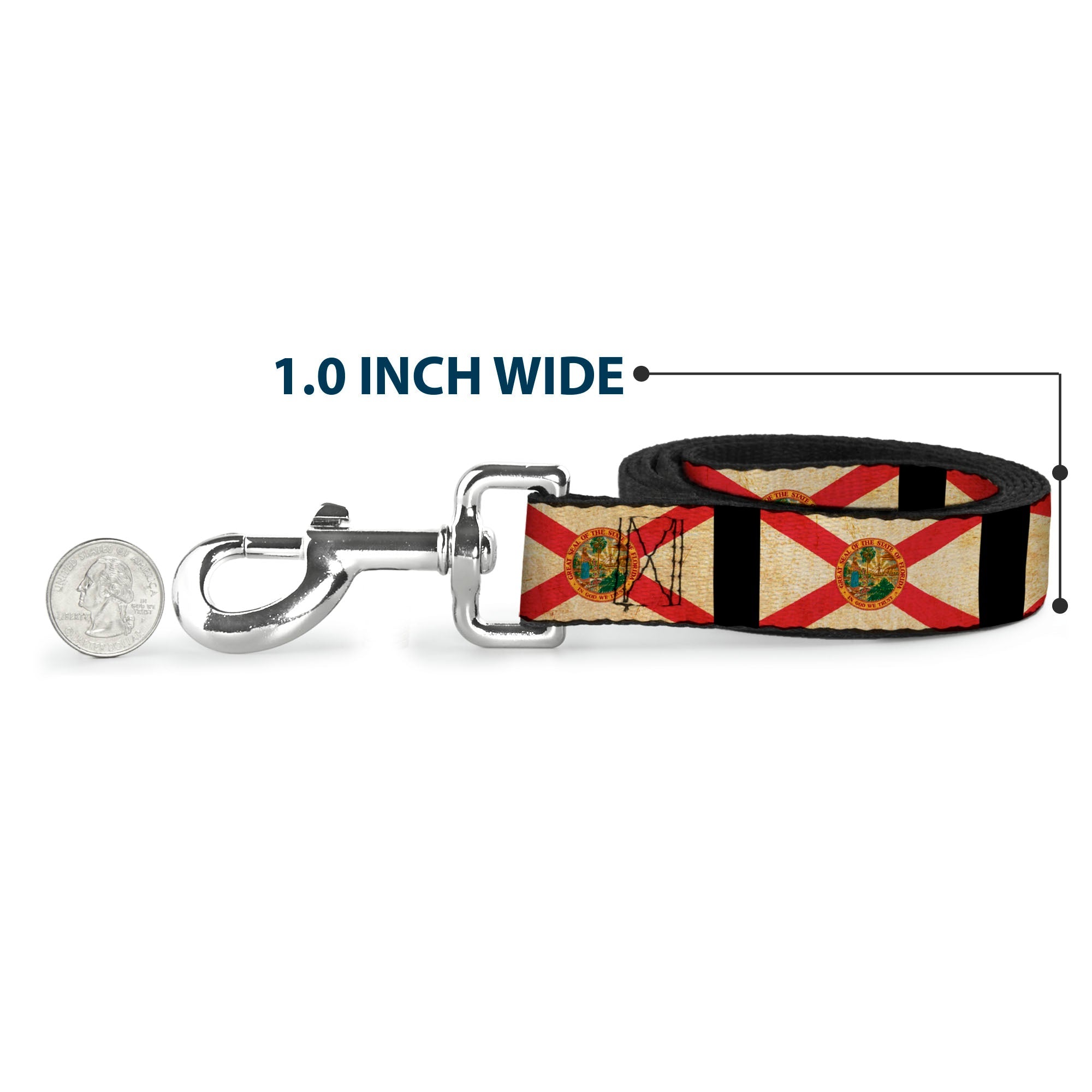 Dog Leash - Florida Flags/Black