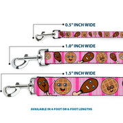 Dog Leash - Fried Chicken & Waffles Plaid Pinks