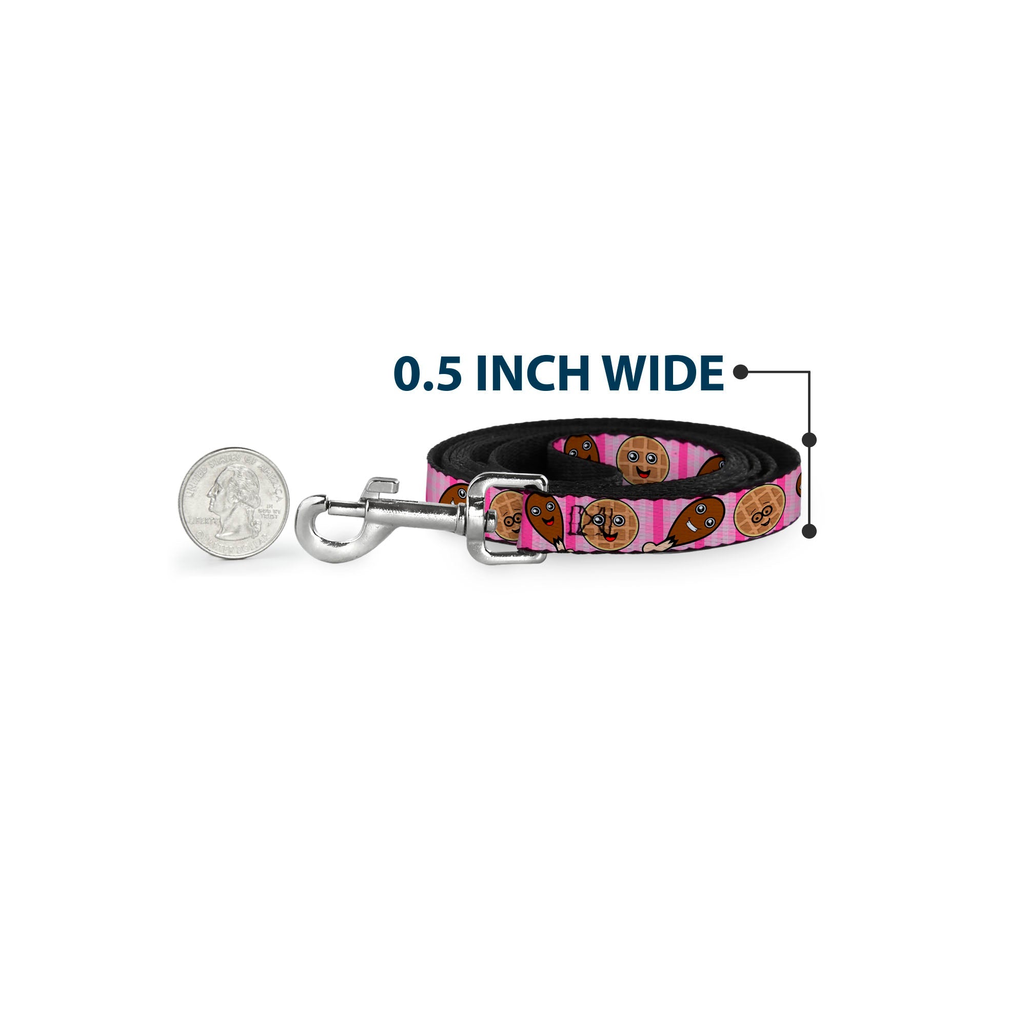 Dog Leash - Fried Chicken & Waffles Plaid Pinks