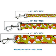 Dog Leash - Fox Face Scattered Warm Olive