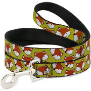 Dog Leash - Fox Face Scattered Warm Olive