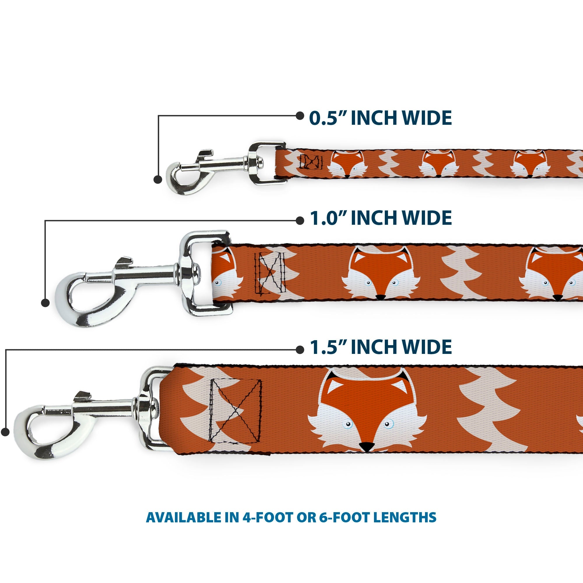 Dog Leash - Fox Face/Tail Orange/Natural
