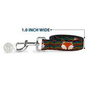 Dog Leash - Fox Face/Stripes Black/Multi Color