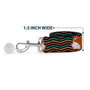 Dog Leash - Fox Face/Stripes Black/Multi Color