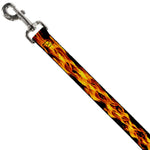 Dog Leash - Flames Vivid Black/Orange