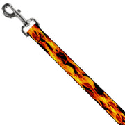 Dog Leash - Flames Vivid Black/Orange