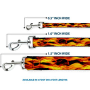 Dog Leash - Flames Vivid Black/Orange