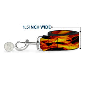Dog Leash - Flames Vivid Black/Orange