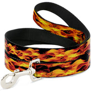 Dog Leash - Flames Vivid Black/Orange