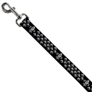 Dog Leash - Fleur-de-Lis/Studs Black/Grays