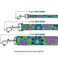 Load image into Gallery viewer, Dog Leash - Floral Burst Turquoise/Blues/Pinks/Yellow/Green
