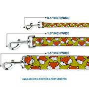 Dog Leash - Fox Face Scattered Warm Olive2