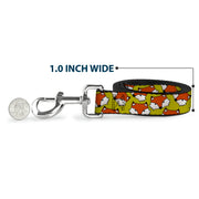 Dog Leash - Fox Face Scattered Warm Olive2