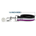 Load image into Gallery viewer, Dog Leash - Flag Asexual Black/Gray/White/Purple
