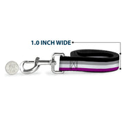 Dog Leash - Flag Asexual Black/Gray/White/Purple
