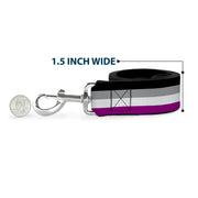 Dog Leash - Flag Asexual Black/Gray/White/Purple