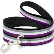 Dog Leash - Flag Asexual Black/Gray/White/Purple
