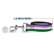 Dog Leash - Flag Genderqueer Lavender/White/Green