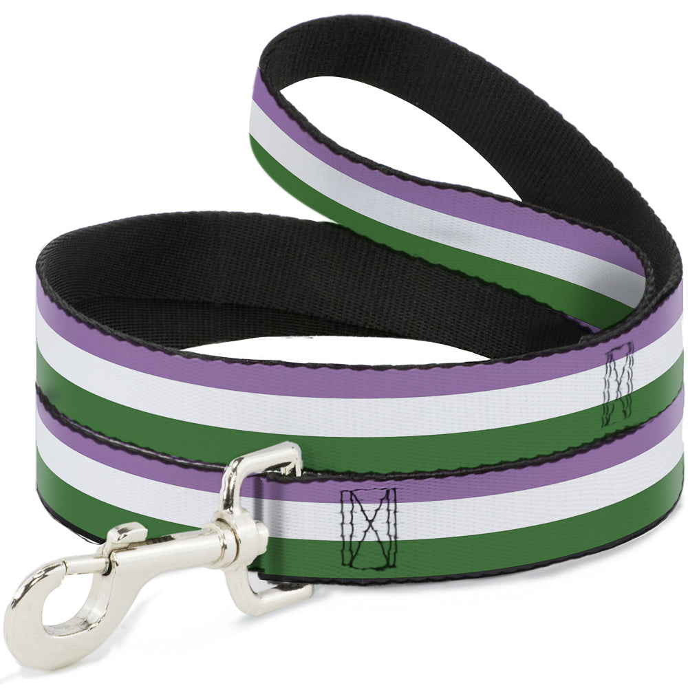 Dog Leash - Flag Genderqueer Lavender/White/Green